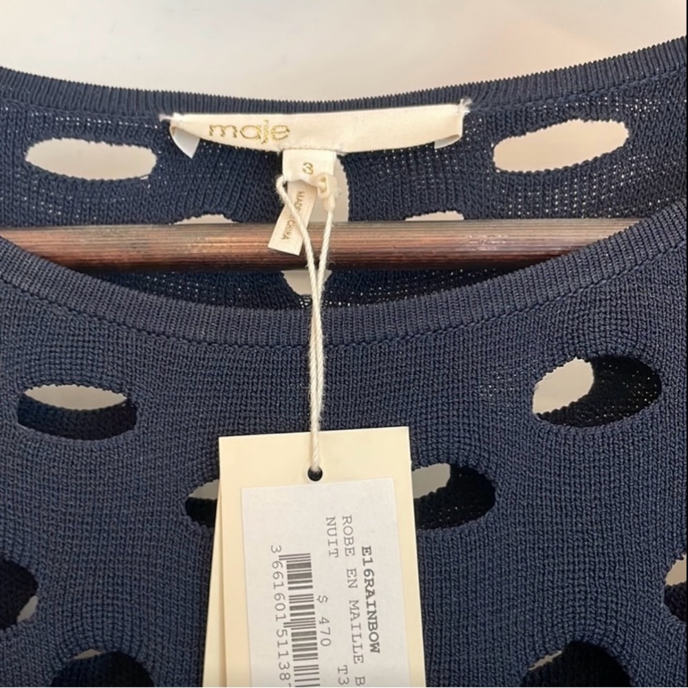 NWT - MAJE cutout dress, Navy - 3 (L) - Picture 5 of 5